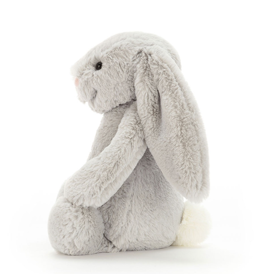 JC Ultra Soft Bashful Silver Bunny Plush Toy, 36cm, Cute Stuffed Animal, Cuddly Emotional Companion Bunny, Gift for Kids & Adults, Home Decor