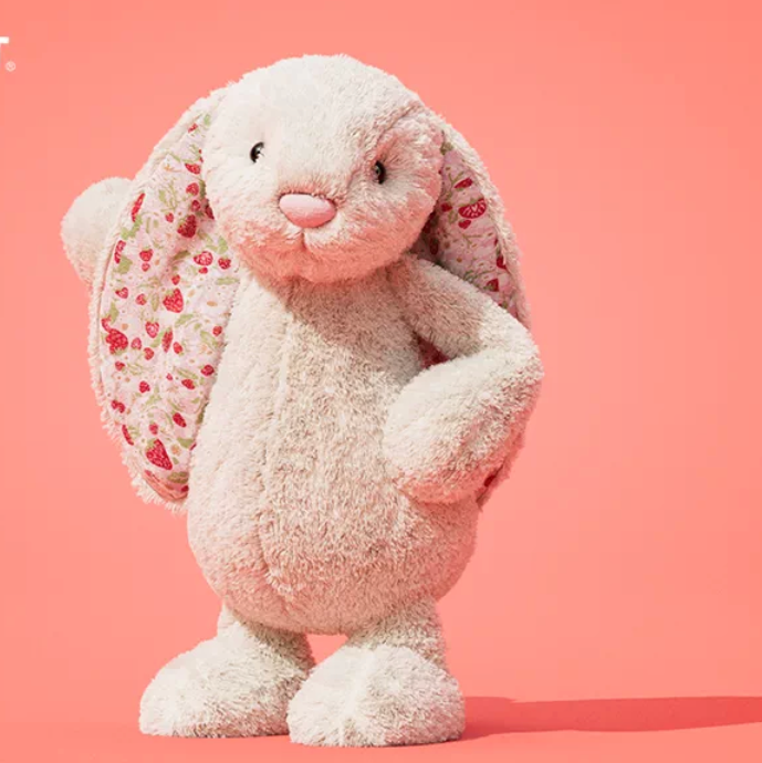 JC Bonnie Rabbit plush toy with floral ears, ultra soft kawaii stuffed doll, doubles as sofa cushion, perfect for kids birthday, home decor & gifting