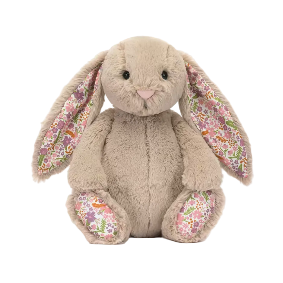 JC Bonnie Rabbit plush toy with floral ears, ultra soft kawaii stuffed doll, doubles as sofa cushion, perfect for kids birthday, home decor & gifting